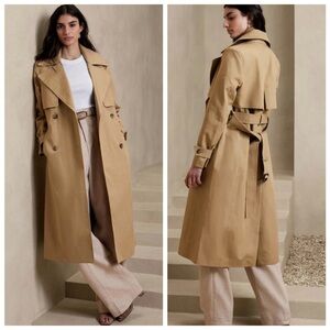 Banana Republic Bonded New British khaki Trench Coat Size XL